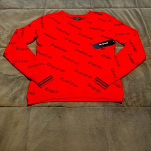 BEBE sweater, red, BRAND NEW with tags size medium